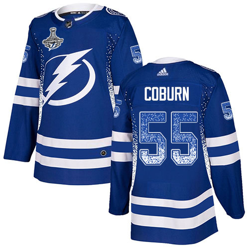 Adidas Tampa Bay Lightning Men #55 Braydon Coburn Blue Home Authentic Drift Fashion 2020 Stanley Cup Champions Stitched NHL Jersey->tampa bay lightning->NHL Jersey
